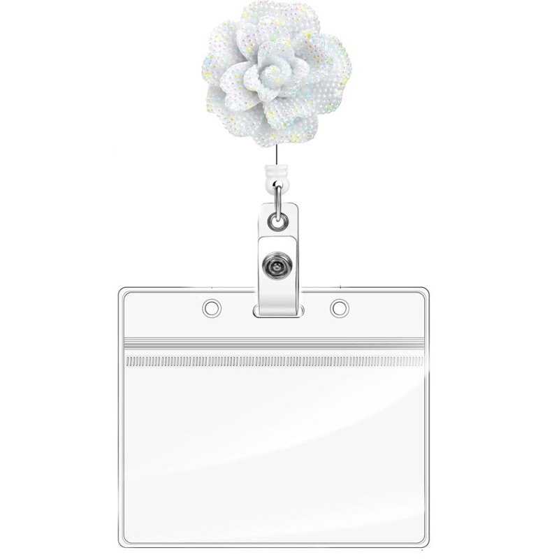 مشبك سهل السحب على شكل وردة من الراتنج، مشبك قابل للسحب بزاوية 360 درجة، سلسلة مفاتيح حبلية معلقة على شكل زهرة