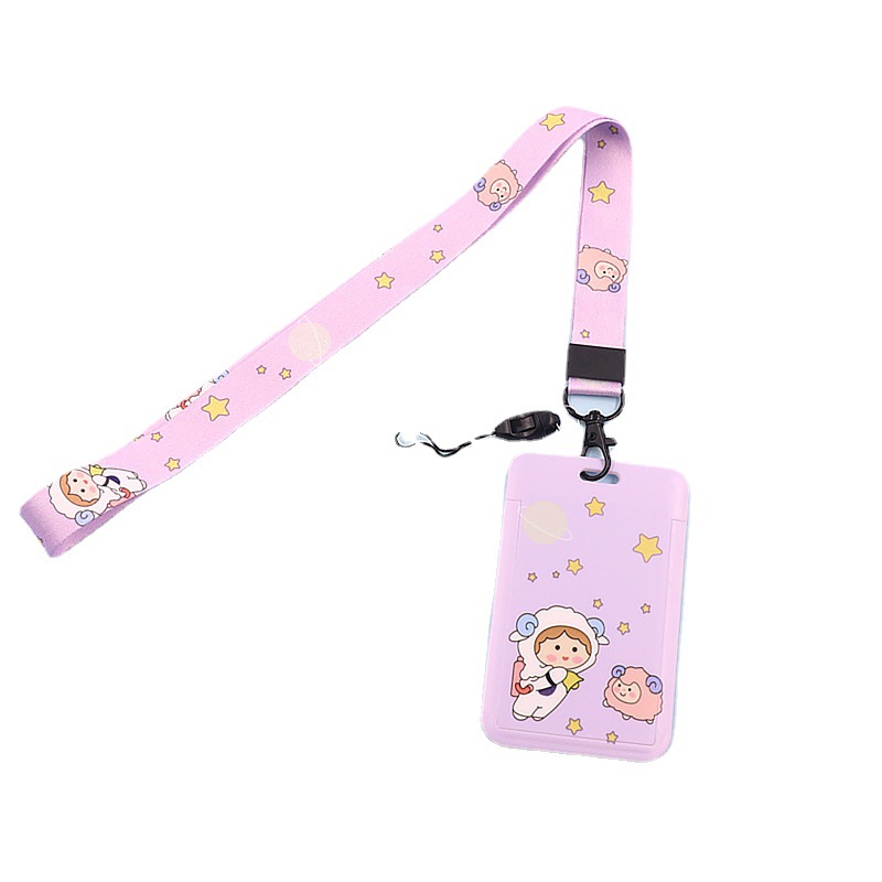 حامل بطاقة الطالب المنزلق حامل بطاقة الحافلة الكرتونية الشعبية حامل بطاقة التحكم في الوصول حامل بطاقة الهوية حبل معلق غطاء واقٍ معلق