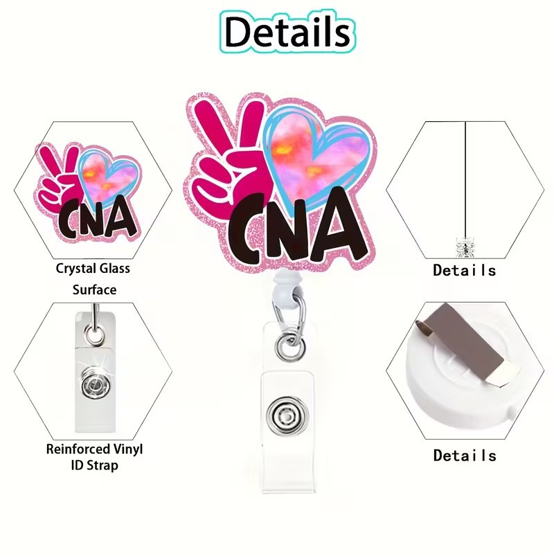 بطاقة هوية ممرضة أكريليك لامعة، شارة اسم الممرضة، شارة صدر الطبيب