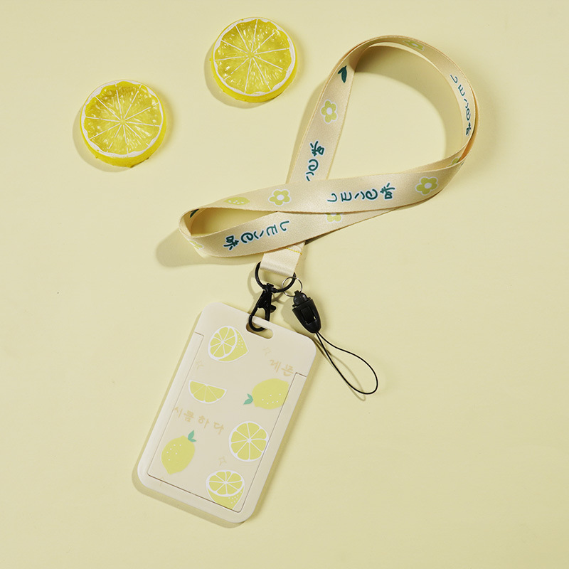 لطيف الكرتون انزلاق غطاء بطاقة بطاقة التحكم في الوصول بطاقة عمل بطاقة الهوية مجموعة مجموعة بطاقة الطالب مع الحبل بطاقة حافلة مجموعة