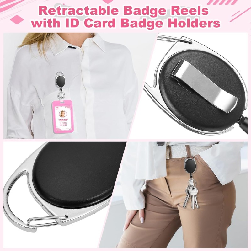 حامل بطاقة الهوية مع غطاء منزلق بإبزيم بيضاوي قابل للسحب، بطاقة حافلة، بطاقة هوية، حامل بطاقة مصنع