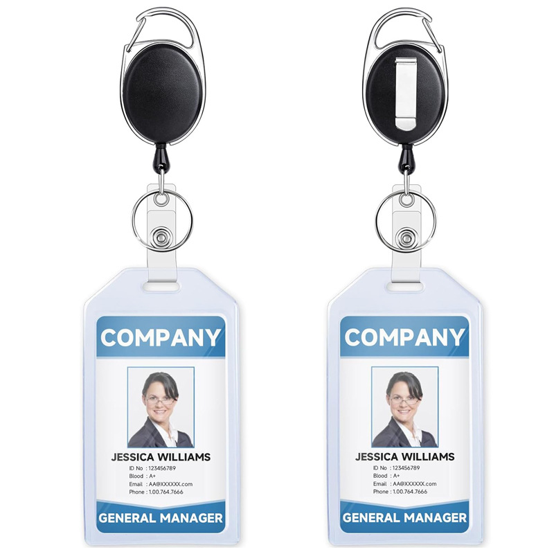 حار بيع عبر الحدود شفافة بطاقة لينة مع بيضاوي الشكل من السهل سحب مشبك قابل للسحب بطاقة الهوية ، بطاقة الصدر بطاقة عمل شفافة