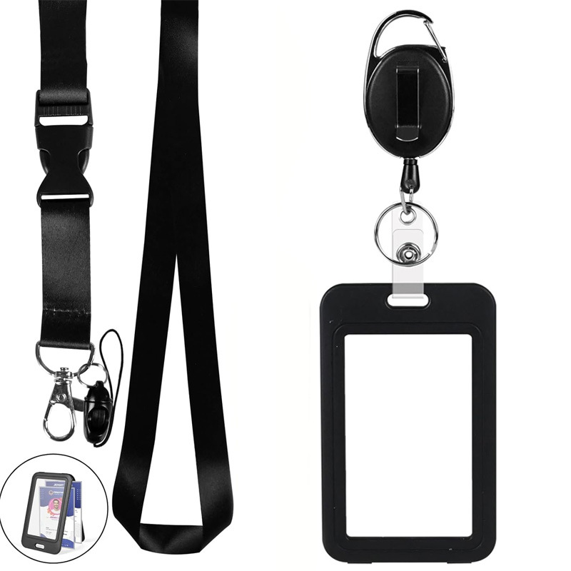 اثنين من الجانب شفافة بطاقة عمل بطاقة عمل قطعة من مجموعة الموظفين بطاقة الصدر بطاقة حافلة مجموعة