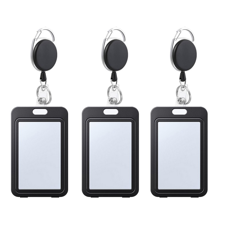 بيضاوي الشكل مع حامل الظهر قابل للسحب شهادة مفتاح سلسلة مزدوجة الجانب شفافة عمودي نسخة من بطاقة مفتاح رخصة القيادة و تمرير