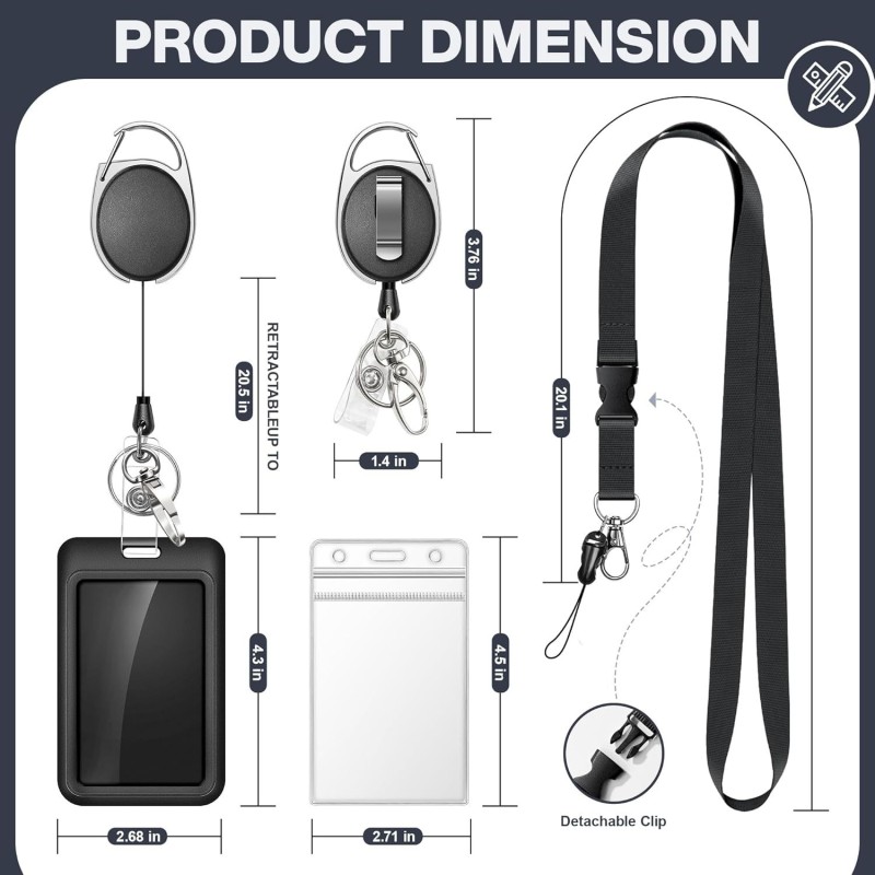 حار بيع عبر الحدود شارة قابل للسحب بكرة عالية مرنة بطاقة عمل بطاقة عمل قابلة للفك الحبل الهاتف المحمول بطاقة الهوية قفل الأكمام