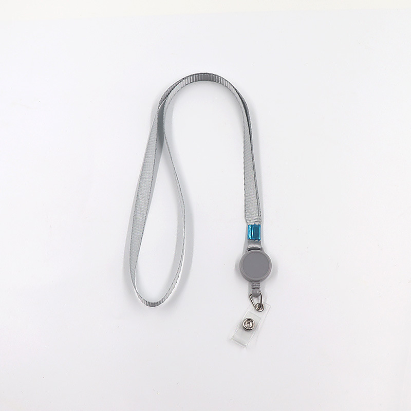 حبل تعليق طويل سهل السحب ومرن مصنوع من البوليستر بلون سادة، حامل بطاقة العمل، حامل بطاقة الحرم الجامعي، حامل الشهادة