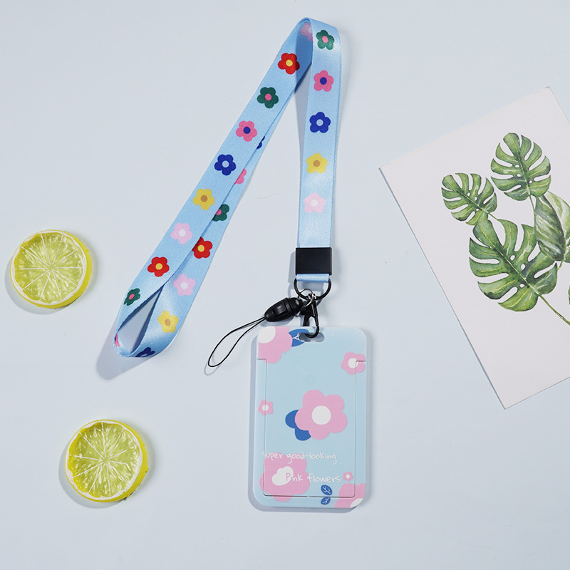 لطيف الكرتون انزلاق غطاء بطاقة بطاقة التحكم في الوصول بطاقة عمل بطاقة الهوية مجموعة مجموعة بطاقة الطالب مع الحبل بطاقة حافلة مجموعة