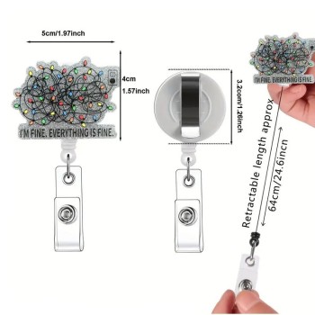 حار بيع عبر الحدود i ' m fine عطلة قابل للسحب شارة الدوارة بكرة الطبيب ممرضة شهادة مشبك