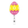 بيضة عيد الفصح الاكريليك مشبك سهل سحب شارة عطلة بكرة قابل للسحب بكرة التمساح مشبك