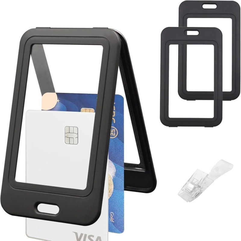 عبر الحدود الساخنة بيع غطاء الوجه للطي مزدوجة الجانب شفافة بروبلين البلاستيك بطاقة الهوية اسم العلامة التجارية بطاقة عمل بطاقة عمل بطاقة غلاف