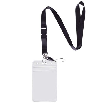حزام تعليق شفاف مقاوم للماء قابل للفصل، حامل بطاقة هوية للعمل، شارة صدر سهلة السحب، حبل تعليق للهاتف المحمول