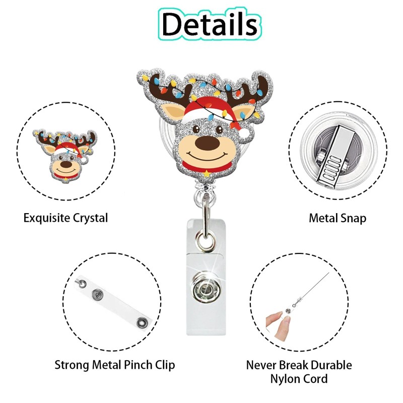 مشبك توسيع على شكل رجل ثلج من الأكريليك اللامع لمهرجان شارة عيد الميلاد سهل السحب ومشبك تعريف للمعلم الطبي