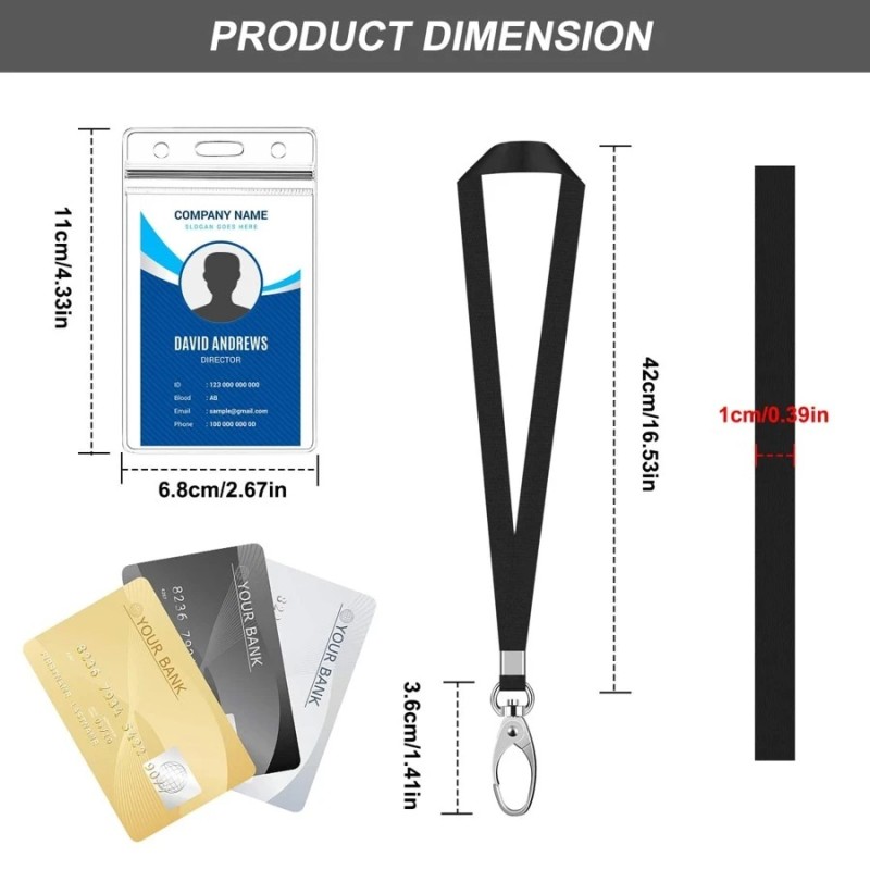 حزام تعليق شارة الصدر، حبل تعليق الهوية، حامل بطاقة مقاوم للماء، حامل بطاقة هوية للعمل في المصنع