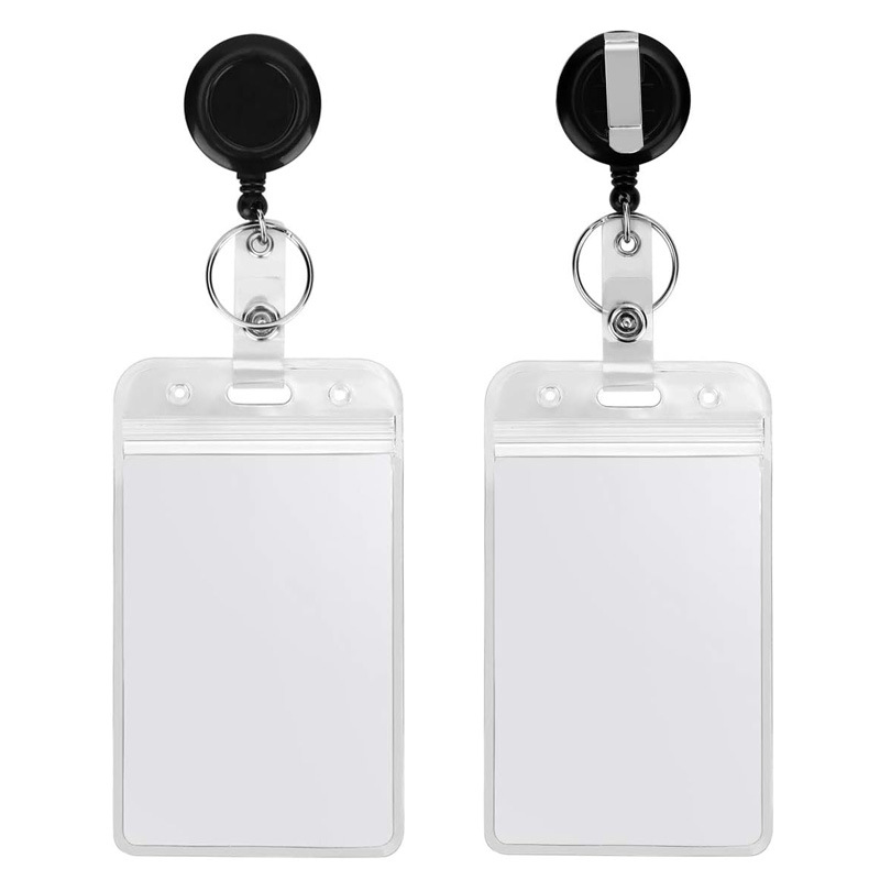 حامل بطاقة الهوية 1.5 سم حبل تعليق الهوية سهل السحب ومشبك قابل للتمدد وسهل السحب ومشبك شارة الصدر