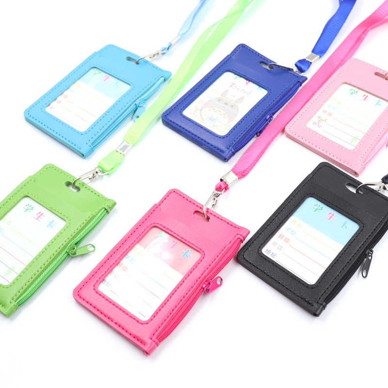 الحرم الجامعي طالب الجلود سستة بطاقة تغطية مع حبل معلق الروضة طالب بطاقة تغطية بطاقة التحكم في الوصول حافلة تغطية بطاقة