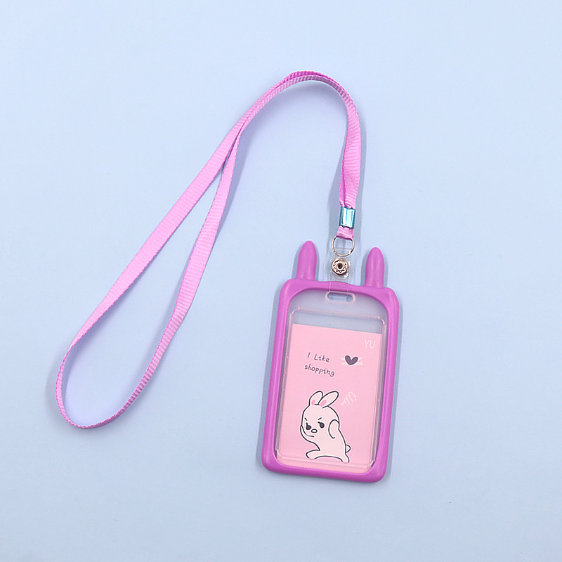 لطيف كيتي بطاقة شفافة مجموعة الحبل سيليكون مجموعة بطاقة حافلة مجموعة بطاقة الحرم الجامعي الحرس مدخل بطاقة حماية مجموعة