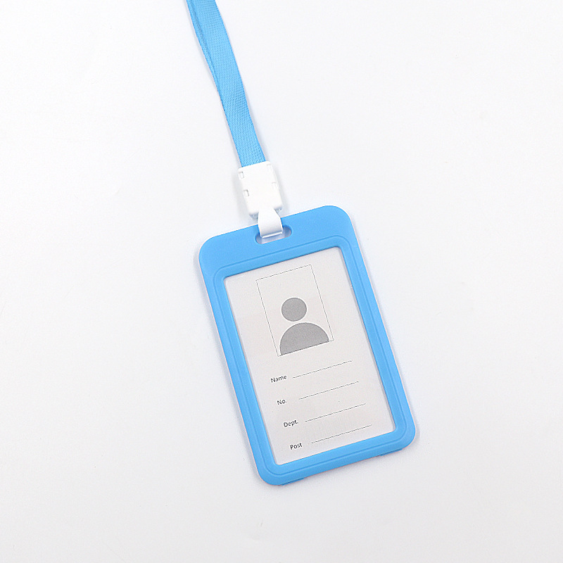 على الوجهين بطاقة عمل شفافة مع مجموعة حبل معلق بطاقة هوية الموظفين مجموعة الحرم الجامعي بطاقة وجبة بطاقة حافلة مجموعة