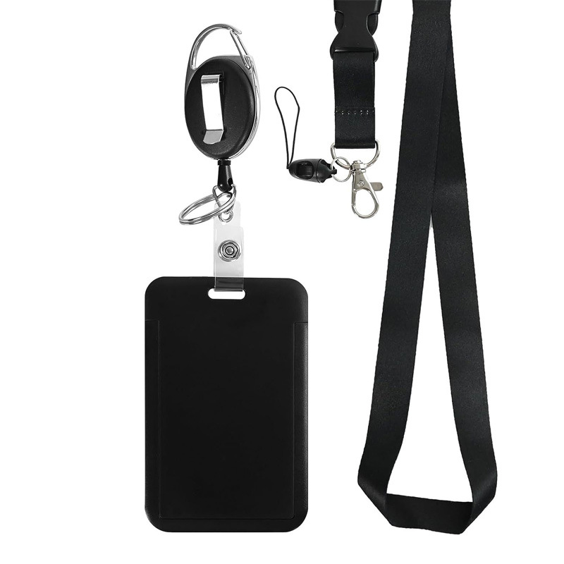 مجموعة بطاقات الهوية القابلة للسحب بحبل تعليق ملون، بطاقة صدرية لشارة الموظف، مجموعة بطاقات الحافلة، ملصق المصنع