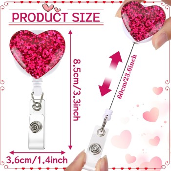 عبر الحدود الجديدة الخوخ الكريستال صقة بطاقة الهوية الدورية مرة أخرى كليب من السهل سحب زر بطاقة الهوية مشبك شارة قابل للسحب