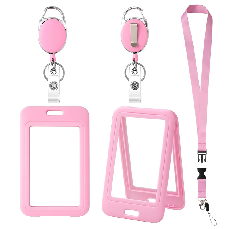 حار بيع عبر الحدود على الوجهين شفافة بي بي بطاقة هوية العلامة التجارية بطاقة غلاف بطاقة الطالب الصدر بطاقة شنقا حزام يمكن أن تكون مطابقة مع الحبل لسحب بسهولة