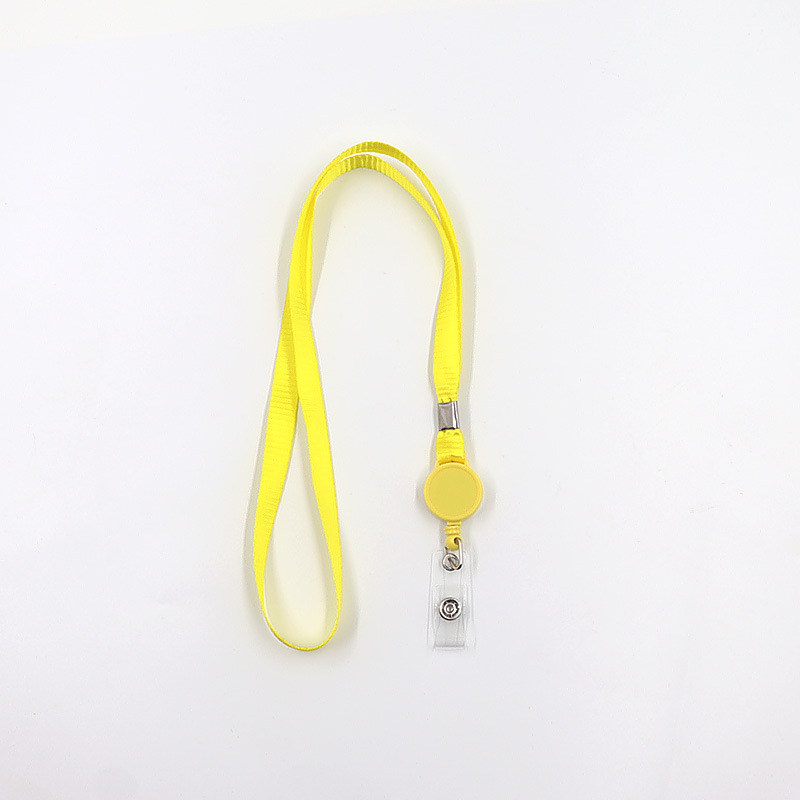 حبل تعليق طويل سهل السحب ومرن مصنوع من البوليستر بلون سادة، حامل بطاقة العمل، حامل بطاقة الحرم الجامعي، حامل الشهادة