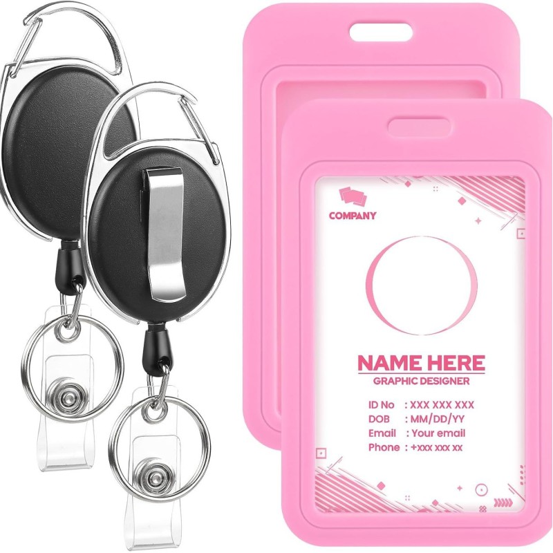 حامل بطاقة الهوية مع غطاء منزلق بإبزيم بيضاوي قابل للسحب، بطاقة حافلة، بطاقة هوية، حامل بطاقة مصنع