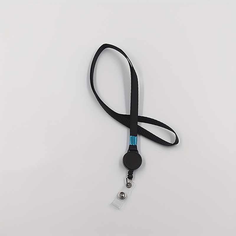 حبل تعليق طويل سهل السحب ومرن مصنوع من البوليستر بلون سادة، حامل بطاقة العمل، حامل بطاقة الحرم الجامعي، حامل الشهادة