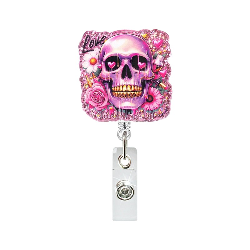 مشبك شارة هوية تلسكوبي دوار على شكل شبح يقطين الهالوين، مشبك شارة هوية تلسكوبي للطبيب والممرضة