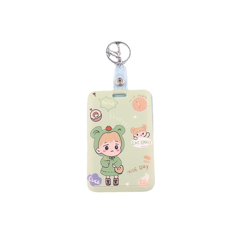 طالب انزلاق غطاء بطاقة قصيرة مع مفتاح سلسلة الكرتون بطاقة النقل العام بطاقة التحكم في الوصول بطاقة الهوية بطاقة الغذاء بطاقة المترو كم