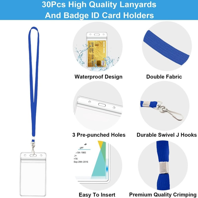 الأمازون Amazon حار بيع بولي كلوريد الفينيل للماء بطاقة الهوية مجموعة حبل الرقبة شنقا حزام الدورية ياء على شكل