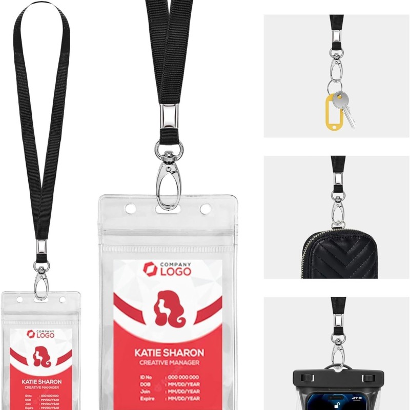حزام تعليق شارة الصدر، حبل تعليق الهوية، حامل بطاقة مقاوم للماء، حامل بطاقة هوية للعمل في المصنع