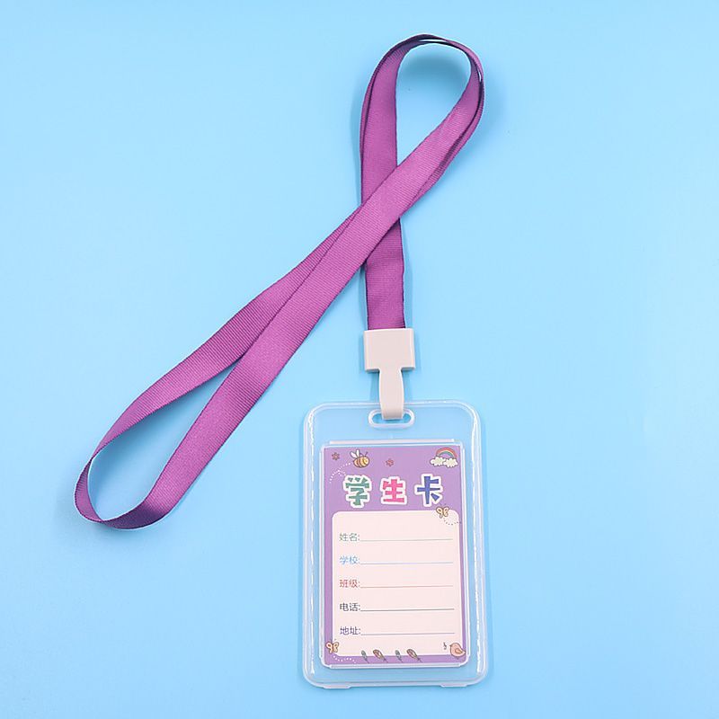 الحرم الجامعي بطاقة الطالب مجموعة مزدوجة من جانب حزام شفاف شنق الحبل بطاقة الهوية البلاستيكية بطاقة حافلة الصدر مجموعة التحكم في الوصول