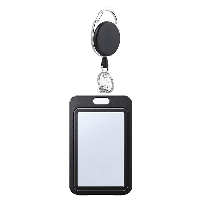بيضاوي الشكل مع حامل الظهر قابل للسحب شهادة مفتاح سلسلة مزدوجة الجانب شفافة عمودي نسخة من بطاقة مفتاح رخصة القيادة و تمرير