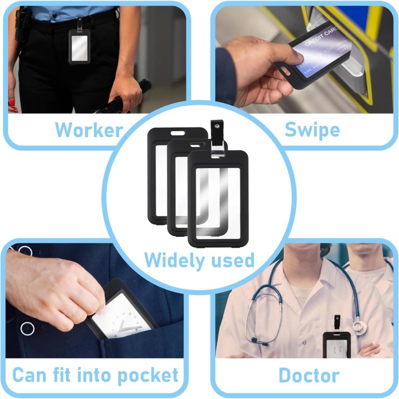 عبر الحدود الساخنة بيع غطاء الوجه للطي مزدوجة الجانب شفافة بروبلين البلاستيك بطاقة الهوية اسم العلامة التجارية بطاقة عمل بطاقة عمل بطاقة غلاف