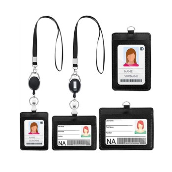 حامل بطاقة هوية متعدد الفتحات، حبل تعليق سهل السحب، مشبك هوية سهل السحب، مشبك قابل للتوسيع، حامل بطاقة من البولي يوريثان