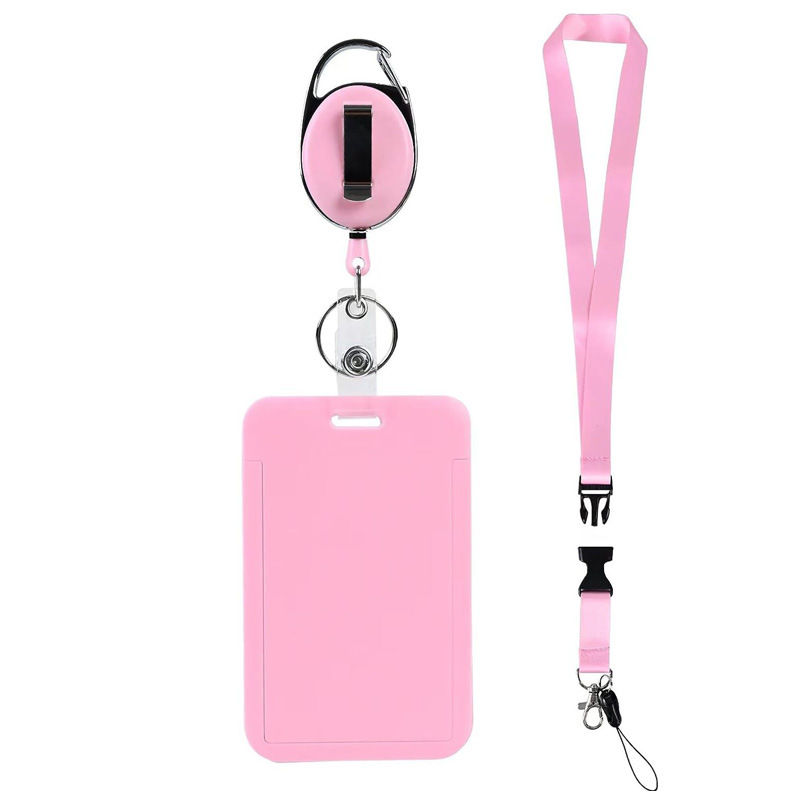 مجموعة بطاقات الهوية القابلة للسحب بحبل تعليق ملون، بطاقة صدرية لشارة الموظف، مجموعة بطاقات الحافلة، ملصق المصنع