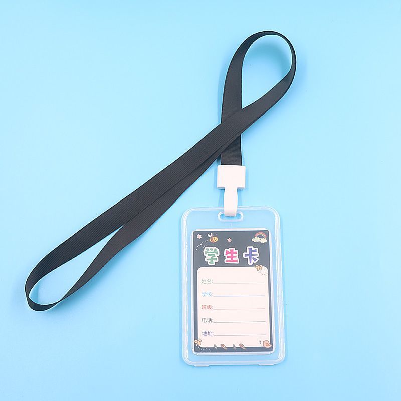 الحرم الجامعي بطاقة الطالب مجموعة مزدوجة من جانب حزام شفاف شنق الحبل بطاقة الهوية البلاستيكية بطاقة حافلة الصدر مجموعة التحكم في الوصول