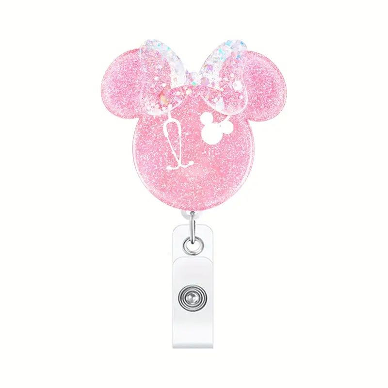 مشبك تلسكوبي من الكرتون المتقاطع، مشبك سهل السحب، شارة صدر دوارة، لفافة شارة، حزام قابل للتمديد، مشبك هوية الممرضة، هدية للمعلم