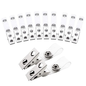 مصنع الموظفين بطاقة صف واحد حفرة معدنية المشبك بطاقة صدرية كم بطاقة مزدوجة حفرة العلامة التجارية المشبك الحديد