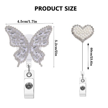 عيد الفصح الأرنب لؤلؤة حجر الراين فراشة الحب الرعاية الصحية من السهل سحب مشبك مكتب قابل للسحب شارة لفة هدية