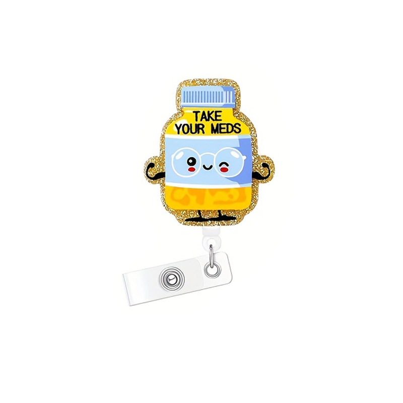 زجاجات أدوية مصنوعة من الأكريليك مع مشابك سهلة السحب، دوارة وسهلة السحب، أطباء وممرضات مع مشابك هوية قابلة للسحب، شارات، مخطوطات، هدايا