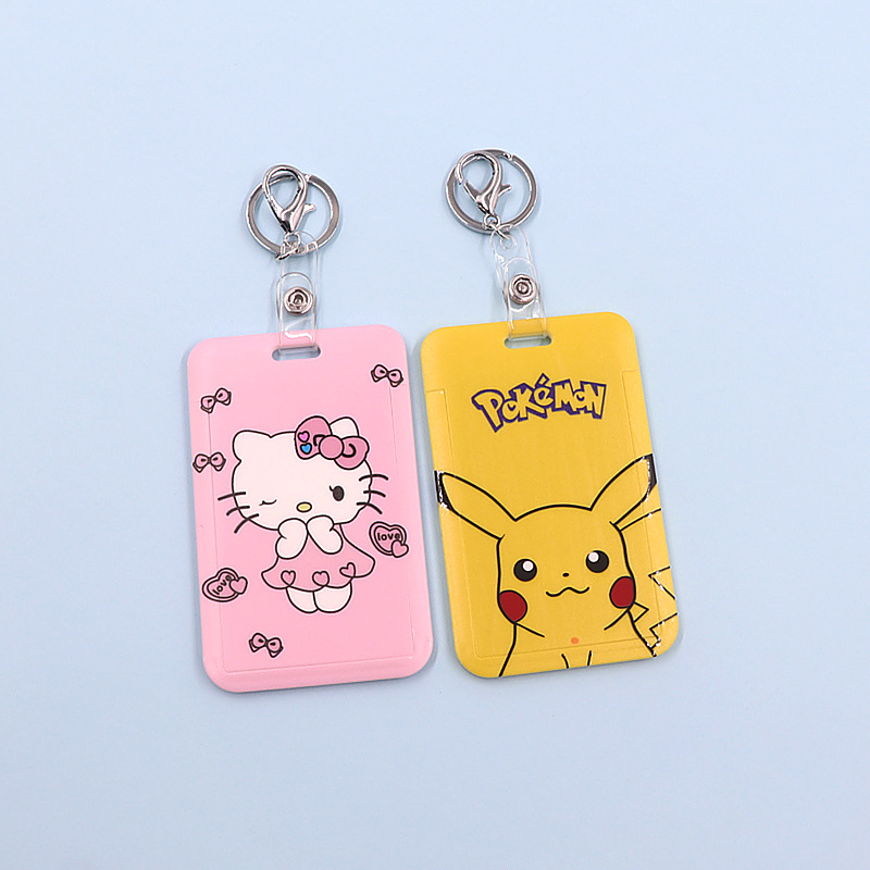 بطاقة مجموعة الحرم الجامعي بطاقة الطالب بطاقة وجبة بطاقة التحكم في الوصول إلى وسائل النقل العام بطاقة قصيرة انزلاق غطاء بيكاتشو مع مفتاح سلسلة الكرتون تصميم