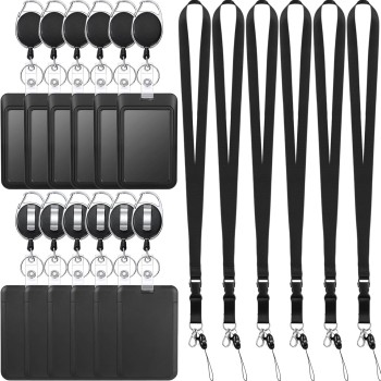 حامل بطاقات قابل للتمديد مع شارة حبل قابلة للفصل وسلسلة مفاتيح ومشبك بطاقة كروز