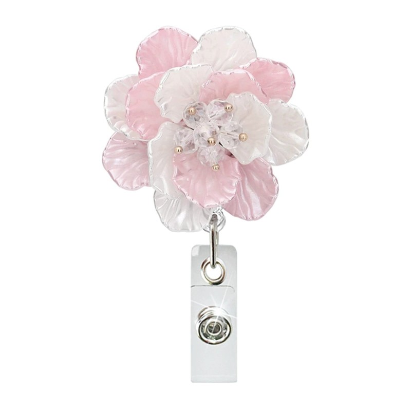 شارة زهرة مخطوطة مع مشبك قابل للسحب، مشبك هوية سهل السحب، شارة مدرس طالب الطب مع مشبك سهل السحب