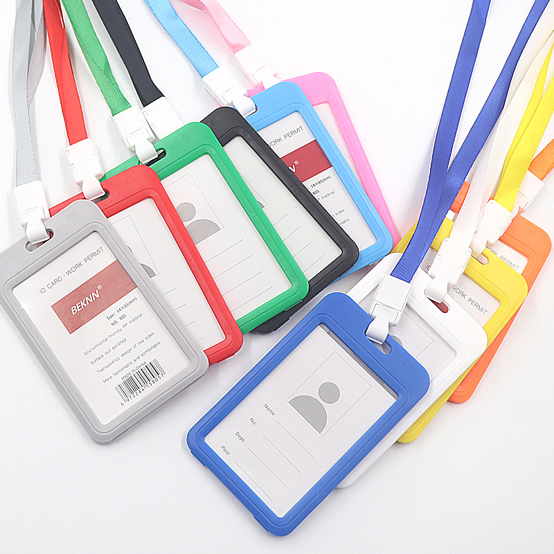 على الوجهين بطاقة عمل شفافة مع مجموعة حبل معلق بطاقة هوية الموظفين مجموعة الحرم الجامعي بطاقة وجبة بطاقة حافلة مجموعة
