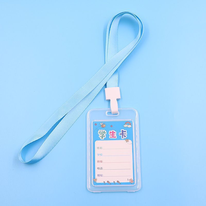 الحرم الجامعي بطاقة الطالب مجموعة مزدوجة من جانب حزام شفاف شنق الحبل بطاقة الهوية البلاستيكية بطاقة حافلة الصدر مجموعة التحكم في الوصول
