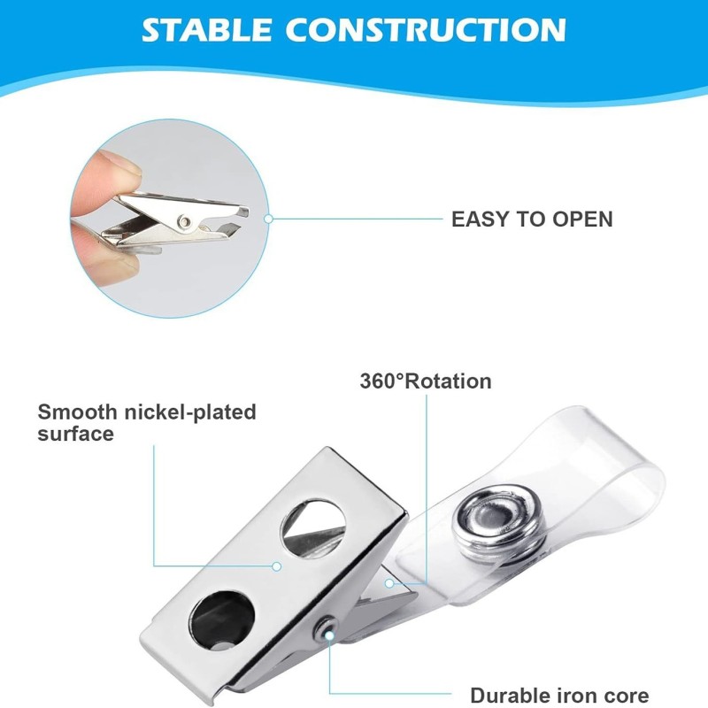 مشبك بطاقة عمل شفاف من مادة البولي فينيل كلوريد مقاوم للماء من المطاط الناعم غطاء بطاقة هوية للعمل غطاء بطاقة صندوق بطاقة عمل غطاء بطاقة مصنع مشبك مشبك