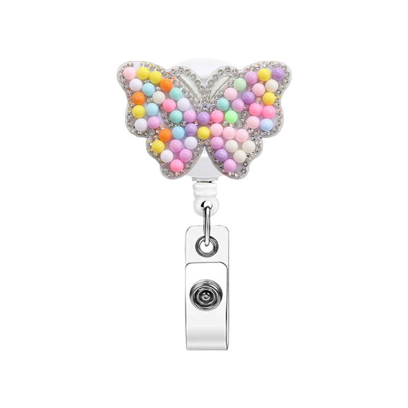 عيد الفصح الأرنب لؤلؤة حجر الراين فراشة الحب الرعاية الصحية من السهل سحب مشبك مكتب قابل للسحب شارة لفة هدية