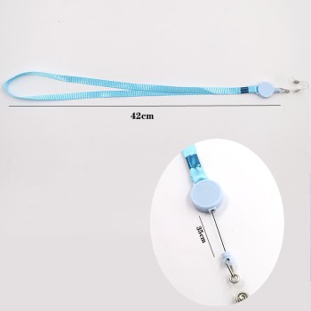 حبل تعليق طويل سهل السحب ومرن مصنوع من البوليستر بلون سادة، حامل بطاقة العمل، حامل بطاقة الحرم الجامعي، حامل الشهادة