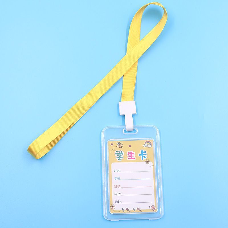 الحرم الجامعي بطاقة الطالب مجموعة مزدوجة من جانب حزام شفاف شنق الحبل بطاقة الهوية البلاستيكية بطاقة حافلة الصدر مجموعة التحكم في الوصول